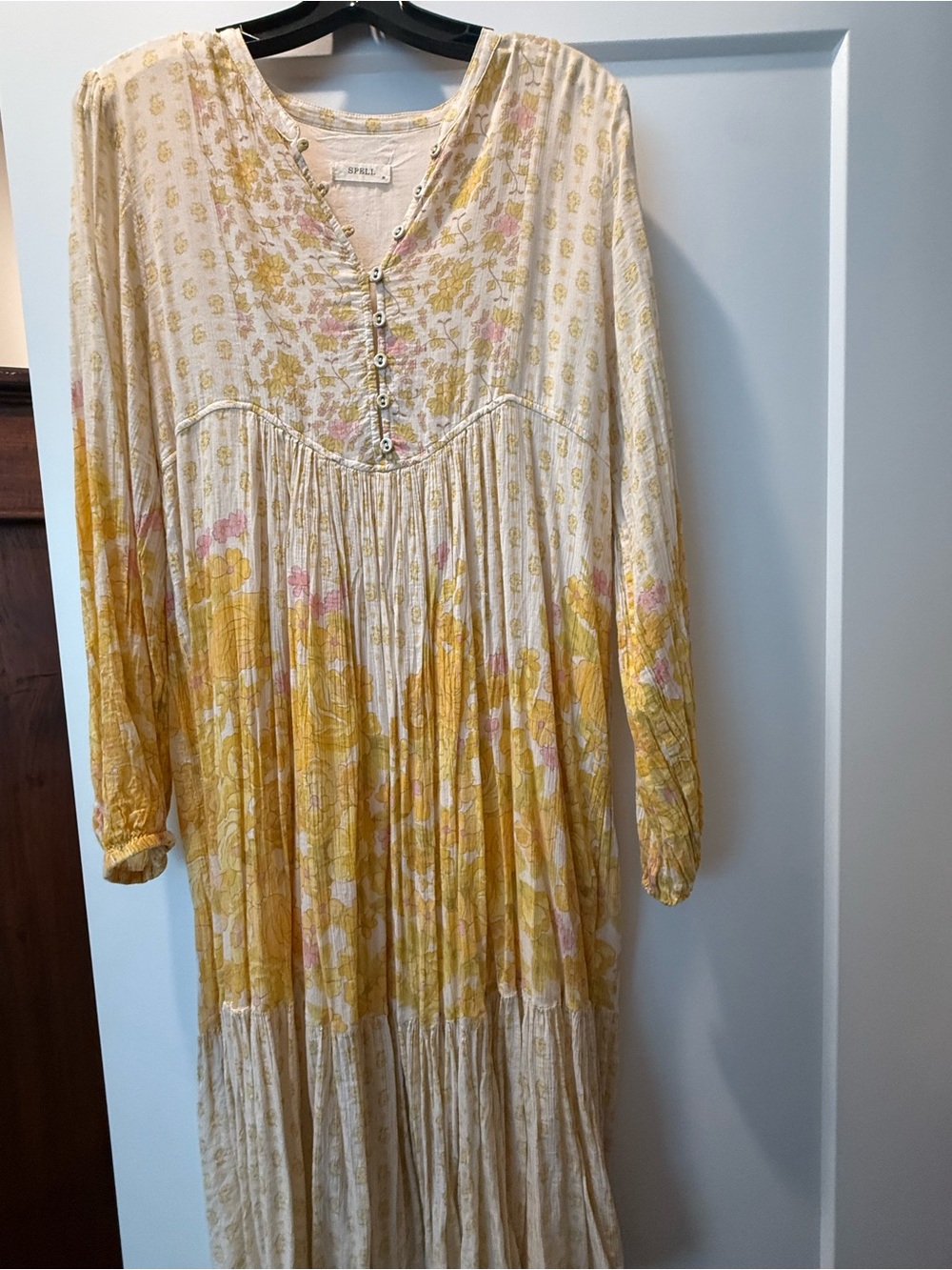 Spell & the Gypsy Collective Yellow Rose Floral Boho Midi Dress - Picture 6 of 6